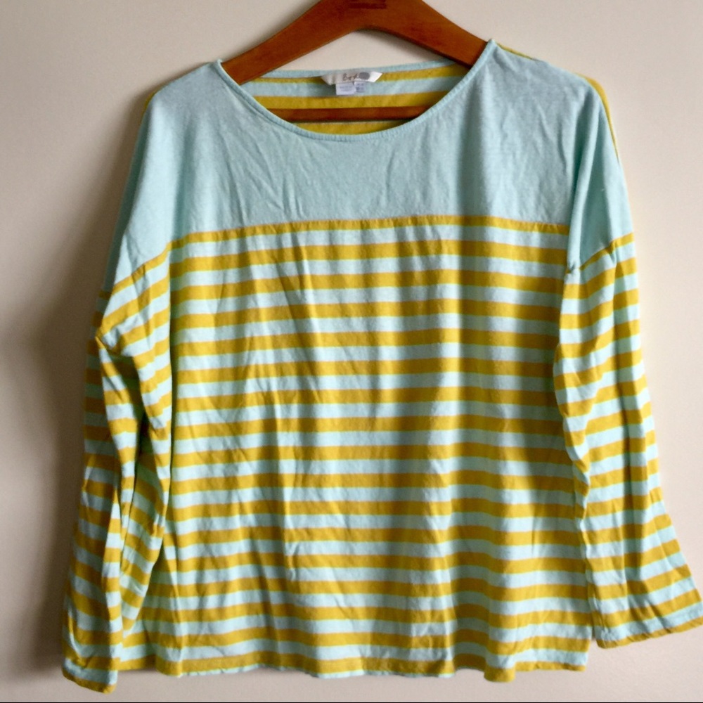 Boden boatneck striped 3/4 sleeve top size US 12